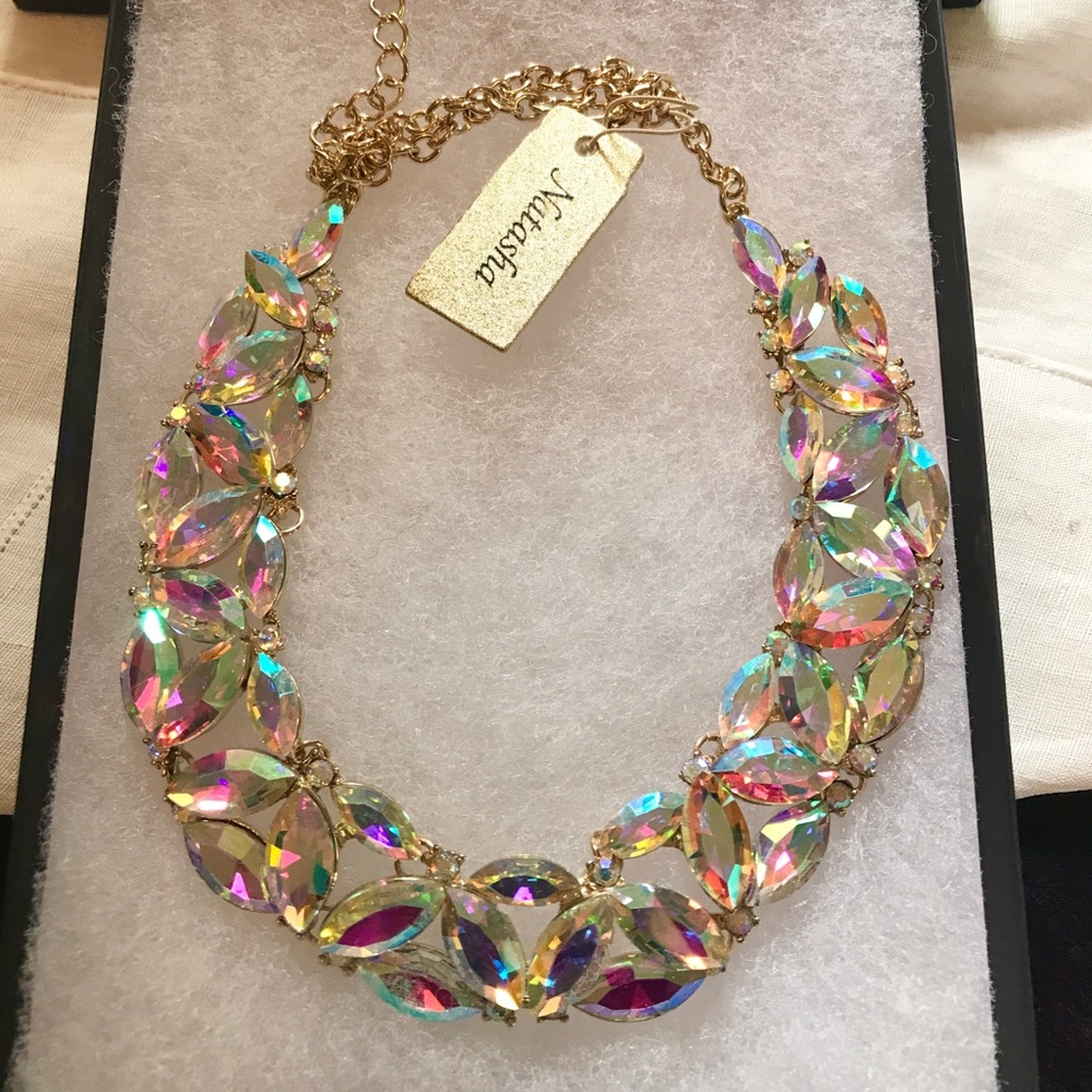 Natasha Couture Iridescent Gold Necklace